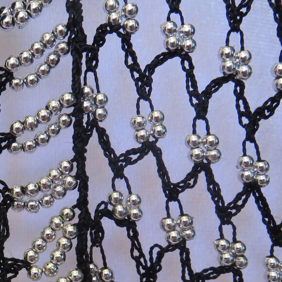 Black and Silver Beaded Slinky Net Sweater Cardigan Evening Wear..........1124 - Picture 4 of 10